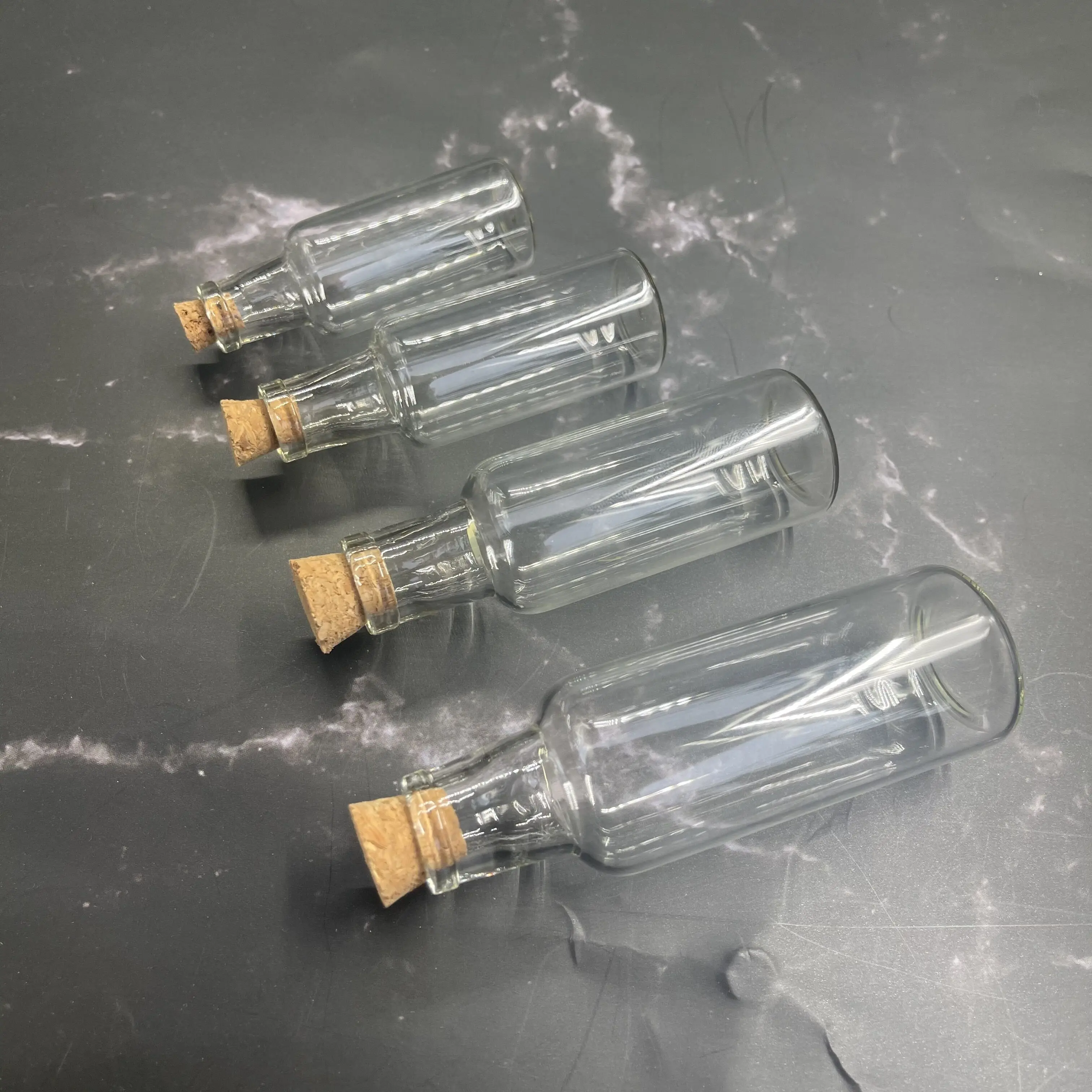 15pcs 12ml 15ml 25ml 35ml Small Clear Glass Storage Jars Bottle Vial Container Wishing Bottle with Cork Stopper DIY Home Decor