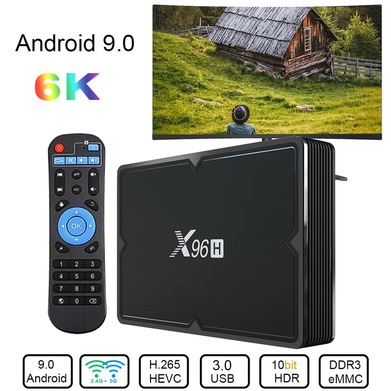 X96H Смарт ТВ приставка Мини Android 9 0 4 Гб 64 32 Allwinner H603 Wifi 1080P 4K 2 16