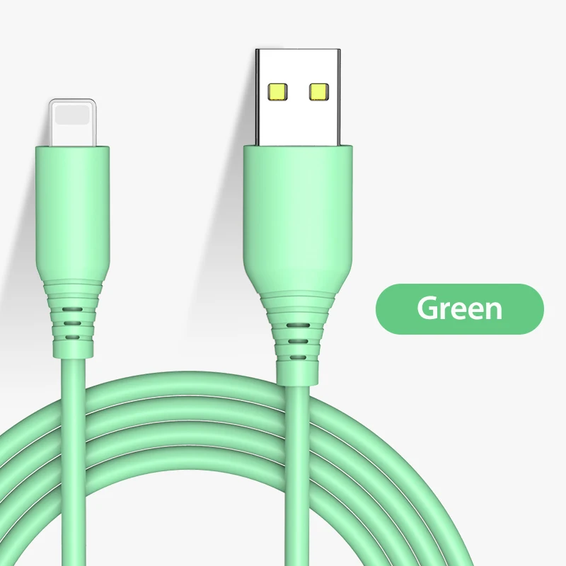 Зеленый Usb-кабель для быстрой зарядки, кабель для синхронизации данных, кабель для зарядки, кабель Lightning type C для iPhone, samsung, Xiaomi, зарядное устройство для мобильных телефонов на базе Android - Цвет: Зеленый