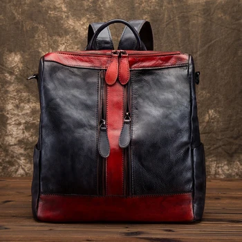 

Norbinus Genuine Leather Women Backpacks Female Natural Skin Travel Bag Multi-Capacity Girls Retro Knapsack Rucksack School Bags