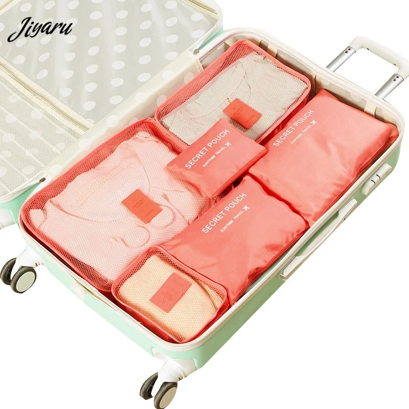 

Jiyaru 6 Pcs Mesh Bags Travel Accessories Luggage Packing Organizer Mesh Packing Cube Travel Storage Bags for Clothing