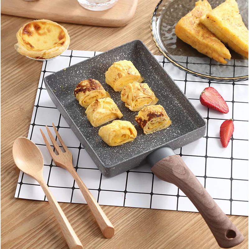 

Non-stick Pan Mini Stainless Steel Frying Pan Steak Small Frying Pan Home Kitchen ToolsRectangle Cookware Set Deep Gas Induction