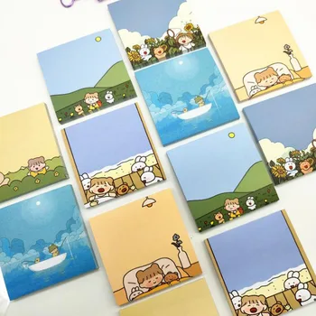 

1 Pcs Lovely Forest Girls Memo Pads Message Notes Decorative Mini Notepad Paper Sticky Notes Stationery Office School Supplies