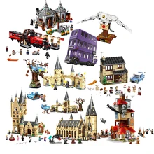 Moc castelo mágico no céu grande salão quidditch jogo expresso buckbeak resgate hedwig blocos de construção tijolos brinquedos para presente das crianças