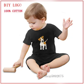 

2020 new romper Baby High Quality Black Cool Funny Puppy Jack Russell Terrier Dog Baby Clothes cute cloth cozy and breathable