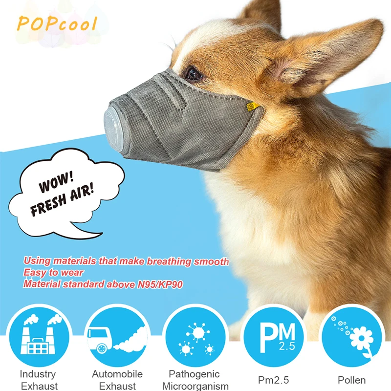 Собачья мягкая маска для лица Нетканая рта Pet респираторная PM2.5 фильтр Анти пыль