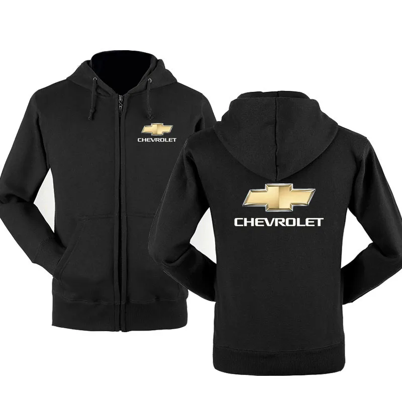 

Autumn winter for Chevrolet logo zipper sweatshirts Printed Men fleecel Hooded jacket Hoodies Zipper Hoody g