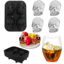 Форма черепа, 3D форма для льда, форма для дома, для бара вечеринок вина, пива, питья, силиконовые лотки, форма для шоколада, подарок, инструменты для мороженого