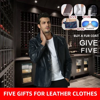 

Men's Leather Jacket Short Genuine Sheepskin Leather Coat for Men Spring Autumn Bomber Jacket Veste Cuir Homme