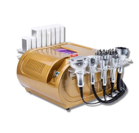 Золотой Биполярный RF+ tripolar rf+ вакуум, кавитация RF вакуумное устройство для похудения с CE - Цвет: Золотой