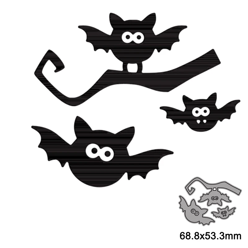 

3pcs Happy Halloween Bat Metal Cutting Dies Stencils For DIY Scrapbooking Photo Album Season Embossing DIY Paper Cards 2021 New