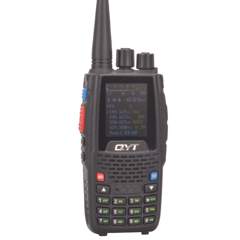 QYT KT-8R четырехдиапазонный скремблер VHF: 136-174 MHz, 220-260MHz UHF: 400-480 MHz, 350-390MHz FM цветной экран двухстороннее радио