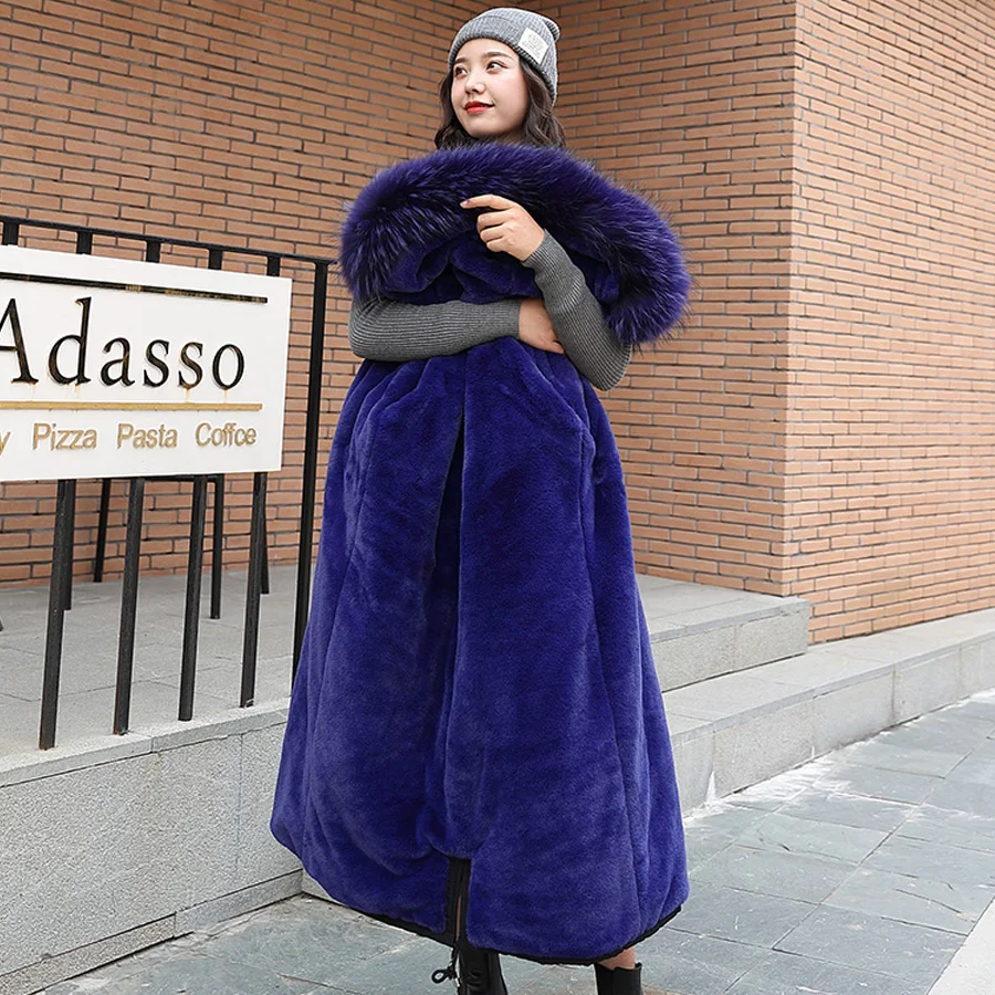 Koop Winterjas vrouwen 2019 Grote bontkraag capuchon omlaag katoen sustans lange jas vrouwelijke parka uitloper plus size jaquetas feminina