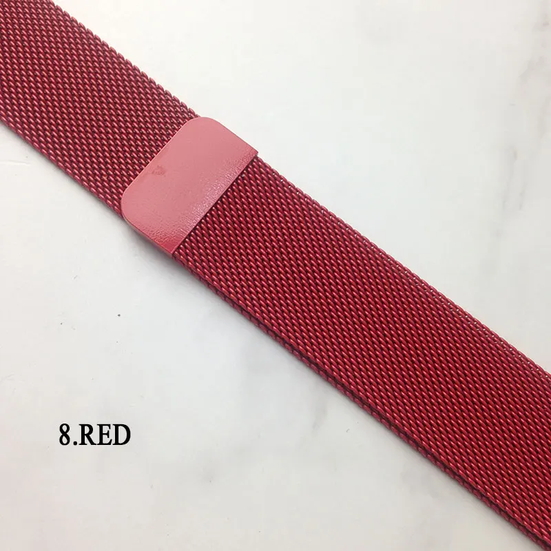 RED Correa de reloj Leecnuo де inoxidable для Apple Watch серии 1/2/3 correa de correa, 42 мм, 38 мм, correa de reloj milanesa - Цвет ремешка: RED