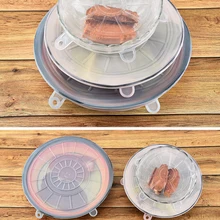 6 шт./партия универсальная силиконовая присоска крышка Силиконовый Эластичный чехол силиконовая крышка для кастрюль плоская крышка без крышки пробка для бутылки