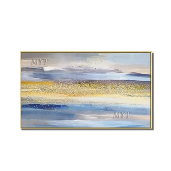 

Abstract New Design Gold Foil Handmade Oil Painting Gold Canvas Wall Art Living Room Decoration Pictures Handpainted No Framed