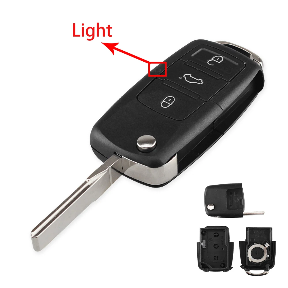 KEYYOU 2/3 кнопки складной Автомобильный ключ Switchblade ключ чехол для выкидного ключа для VW polo passat b5 TIGUAN Golf Volkswagen seat skoda - Количество кнопок: Model 4