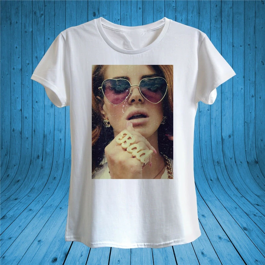 Lana Del Rey Love солнечные очки в форме сердца футболка 100% хлопок унисекс женская