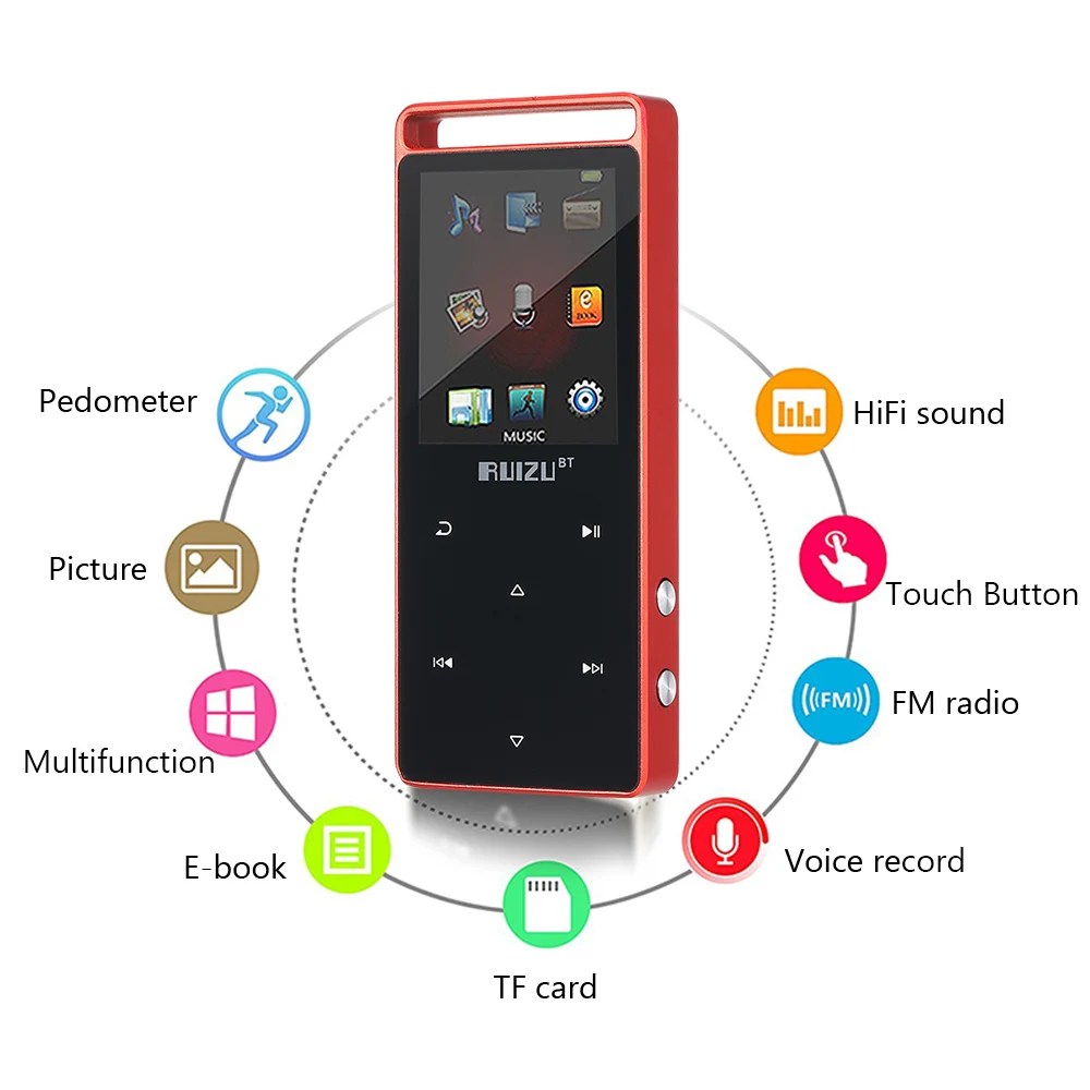 Mp3 плеер RUIZU D01 с поддержкой Bluetooth 4 ГБ/8 ГБ|MP3-плееры| |