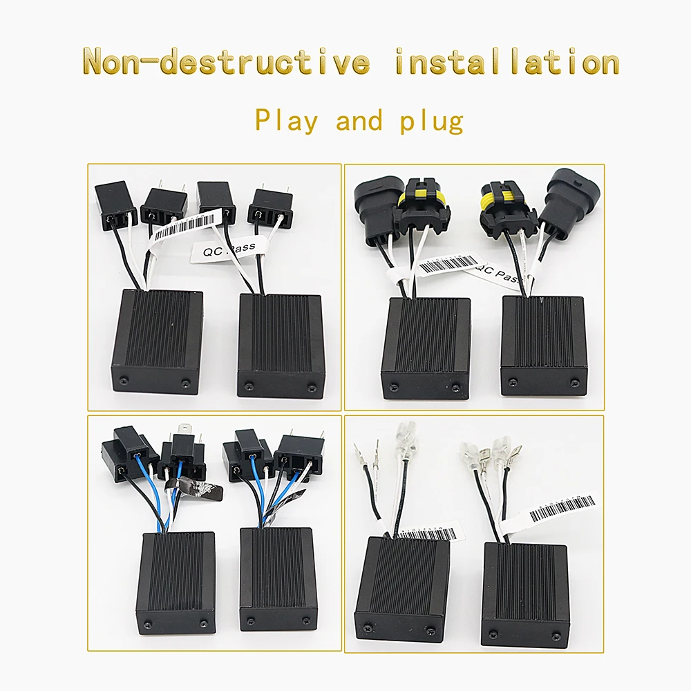 Led car lights Led bulbs Led headlights Led car headlights Car headlamps Hid headlight bulbs 2pcs H4 H7 H8 H11 9005 HB3 9006 HB4 LED Bulb Decoder Resistor 50w Canbus Error Canceller Wire Harness Adapter for Car Headlight