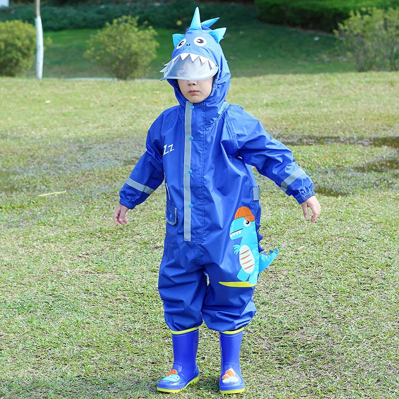 Children Rain Pants Overalls Waterproof Rain Coat Kids Cartoon