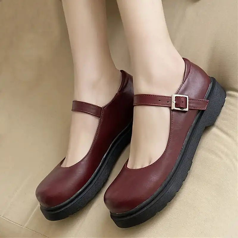 mary jane platform flat comfort shoes