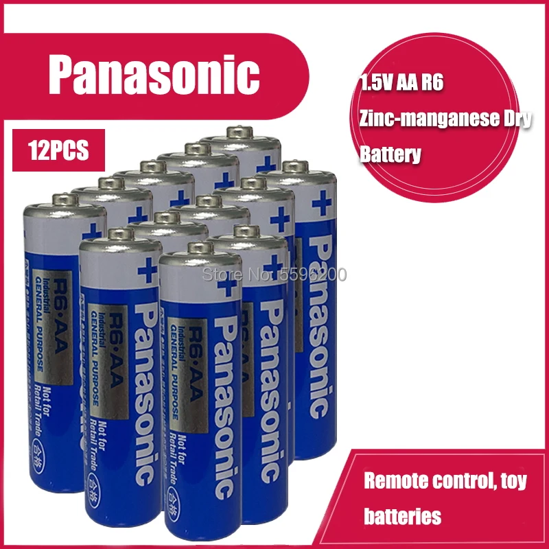 12PCS Panasonic 1.5V Alkaline Battery AA R6P R6 E91 UM3 Super Heavy