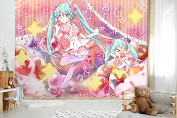 

[Self-Adhesive] 3D Hatsune Miku 00363811 Japan Anime Wall Paper mural Wall Print Decal Wall Murals