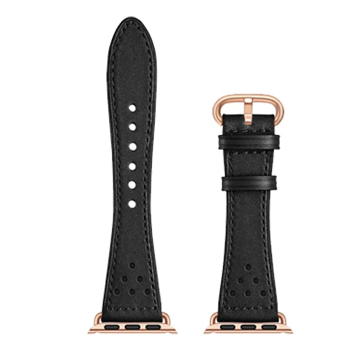 Ремешок для apple watch band 5 4 44 мм 40 мм Натуральная кожа correa 42 мм 38 мм ремень высокое качество браслет для iwatch серии 3/2/1 - Цвет ремешка: black