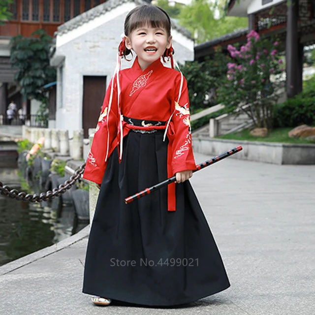 Costume tradizionale per bambini Kimono in stile giapponese Baby Girl Boy  Yukata Samurai Costume ricamo gru