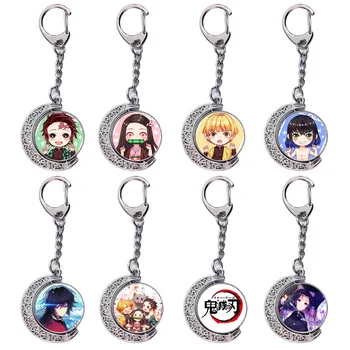 

Japan Anime Demon Slayer Kimetsu No Yaiba Kamado Tanjirou Cosplay Props Keychain Kamado Nezuko Alloy Lovely Key Chain Gift