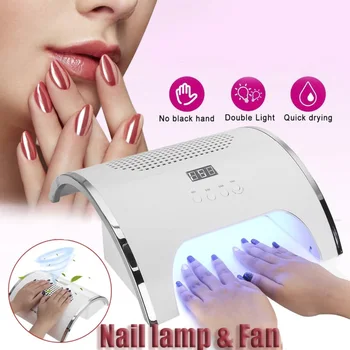 

80W 2 In 1 Nail Lamp Nail Dust Collector Manicure With 2 Powerful Fans Nail Dryer Vacuum Cleaner Manicure Nail Art Salon Tools