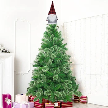 

Christmas Tree Topper Plaid Hat Swedish Tomte Gnome Santa Ornament Home Holiday P0RE