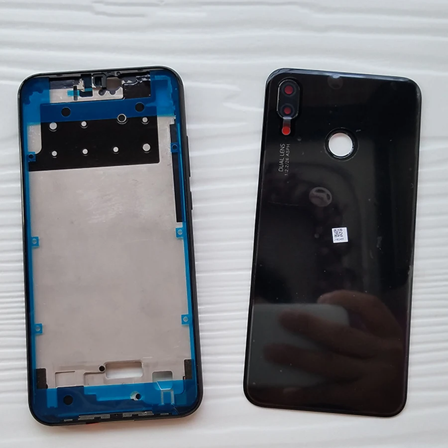 Для HUAWEI P20 lite/nova 3E lcd промежуточный корпус+ Стеклянная задняя панель батареи+ клейкая наклейка+ лоток для sim-карты