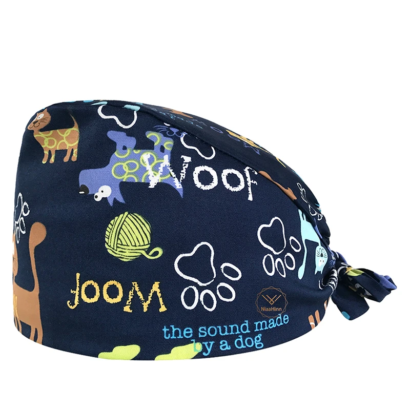 vkamoli pet hospital doctor hats surgical cap Pharmacy medical Scrub surgery Caps Nurse Unisex Adjustable Medical Clinic hat