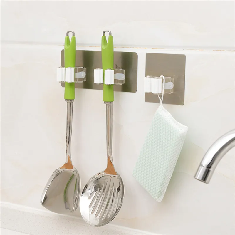 

Wall Mounted Mop Organizer Holder Brush Broom Hanger Storage Rack Kitchen Tool Wall Housekeeper Accessory Hanging Pipe Hooks