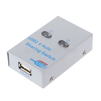 

Auto Manual USB 2.0 Sharing Switch Aluminium Alloy 2 Port Adapter for PC Computer Printer Scanner Switcher Devices Accessories