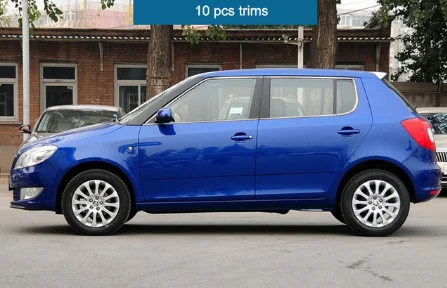 10 pcs trims Нержавеющая стальная оконная декоративная планка для skoda fabia 2008 2009 2010 2011 2012 2013 5j - Цвет: 10 pcs trims