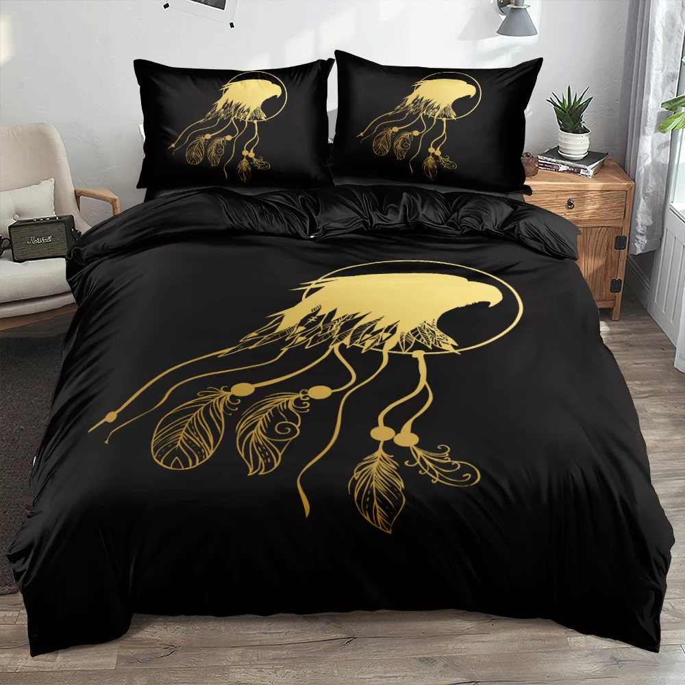 

3D Bedding Sets Black Linens Bed Pillow Cases Set Duvet Quilt Covers King Queen Full Twin Size Bohemian Custom Desgin Beddings