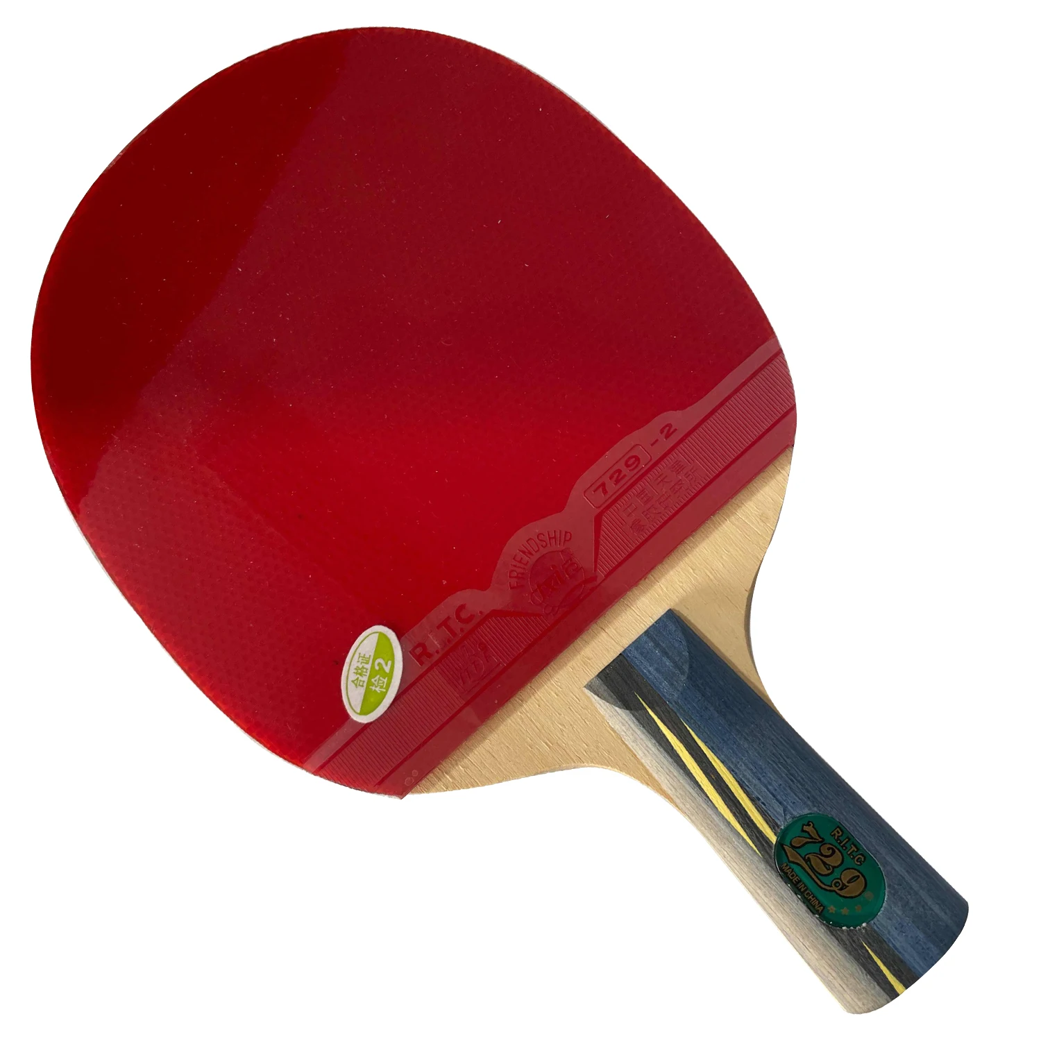 

Original RITC 729 3-star (3star, 3 star) pips-in table tennis / pingpong racket + a bat case Shakehand long handle FL