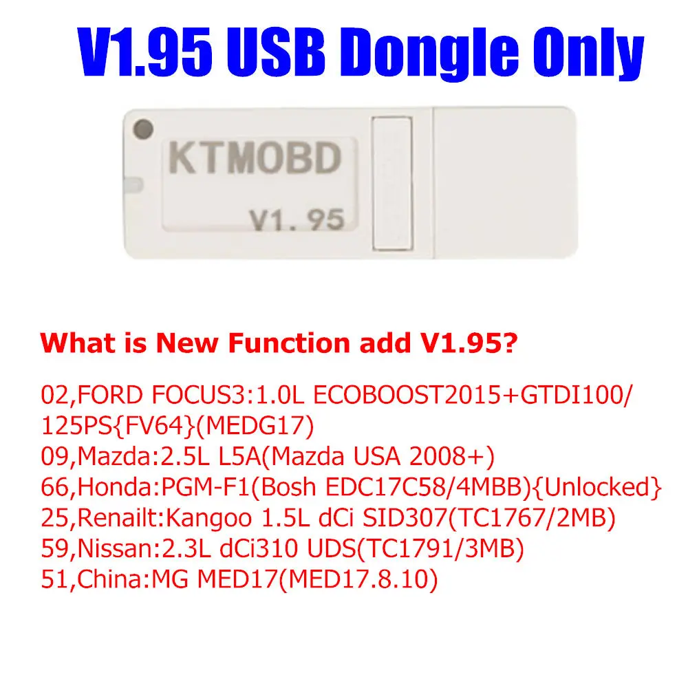 Новейший KTMOBD V1.95 V1.94 KTMOBD ЭБУ инструмент для обновления DiaLink J2534 передача стабильное реальное чтение KTM OBD USB ключ