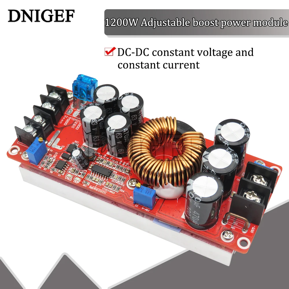 Повышающий Модуль питания DNIGEF 1200 Вт 20 А DC-DC с раковиной Hea12t 12 В до 24 48 8-60 в выход 12-83