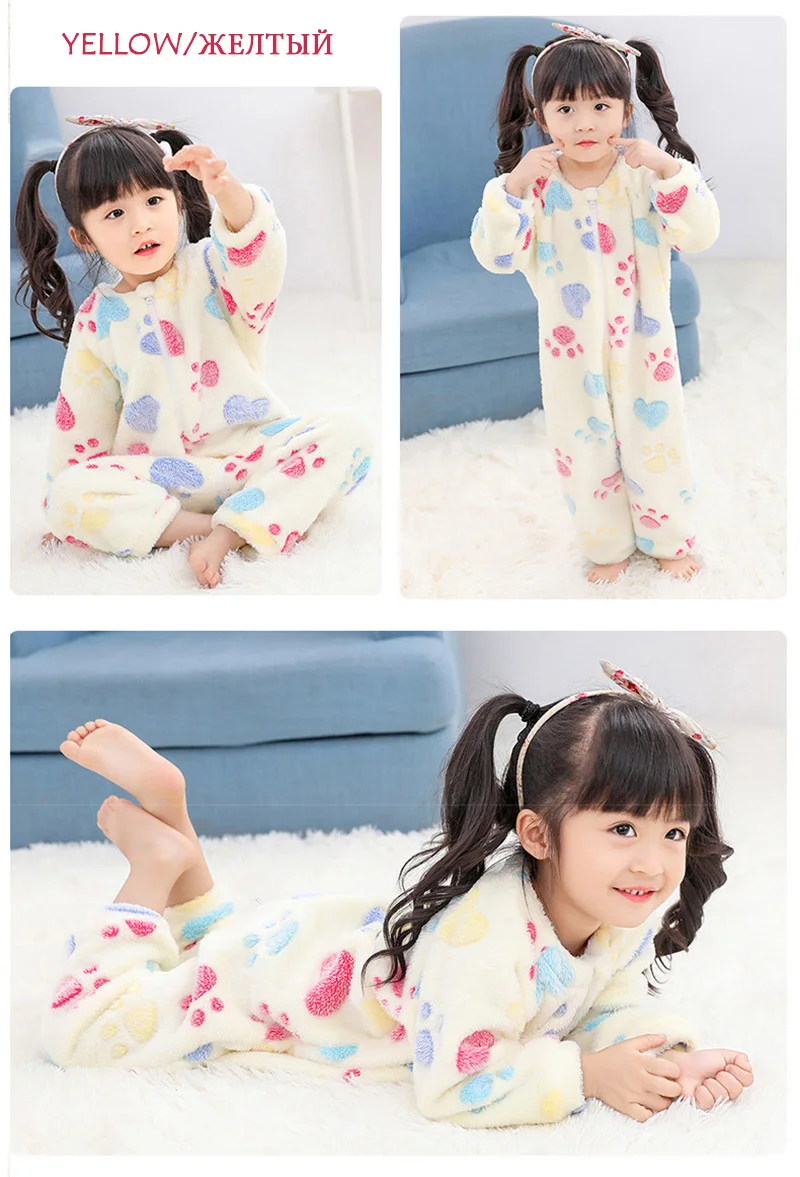 Детские пижамы; детская пижама для мальчиков и девочек; одежда для альпинизма; фланелевый толстый спальный мешок на молнии; детские пижамы для девочек; одежда для сна