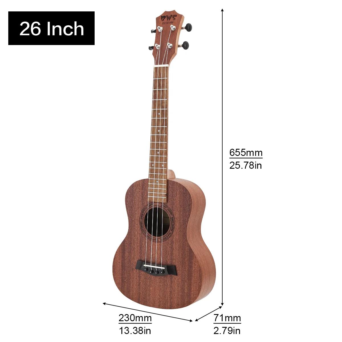 Cordas em Mogno Cortada de 4 Ukelele Acústico Tenor Partes Guitarra Haviano Soprano 212326 - Image 5