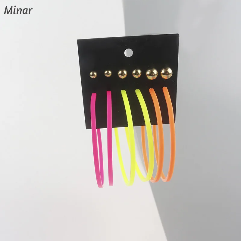 85mm Candy Color Big Circle Hoop Earrings Pink Yellow Orange Acrylic Steel Ball 2019 Large Statement | Украшения и аксессуары