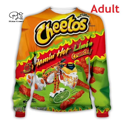 Комплект семейной одежды с объемным принтом Cheetos, толстовка, куртка на молнии для взрослых и детей, одинаковые комплекты для семьи и мамы, папы - Цвет: Unisex Sweatshirt