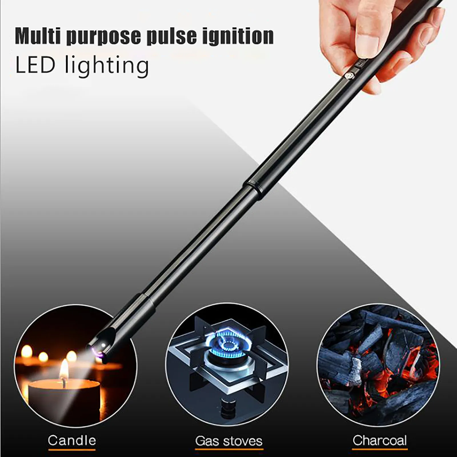 360° USB Electric Charging Igniter Barbecue Lighter Hiking Kitchen Long