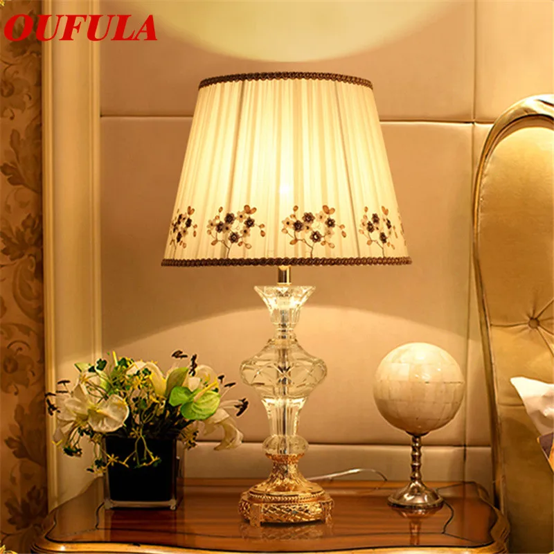 

Crystal Table Lamps Desk Lights Luxury Dimmer Modern Contemporary Fabric for Foyer Living Room Office Creative Bed Room Hotel