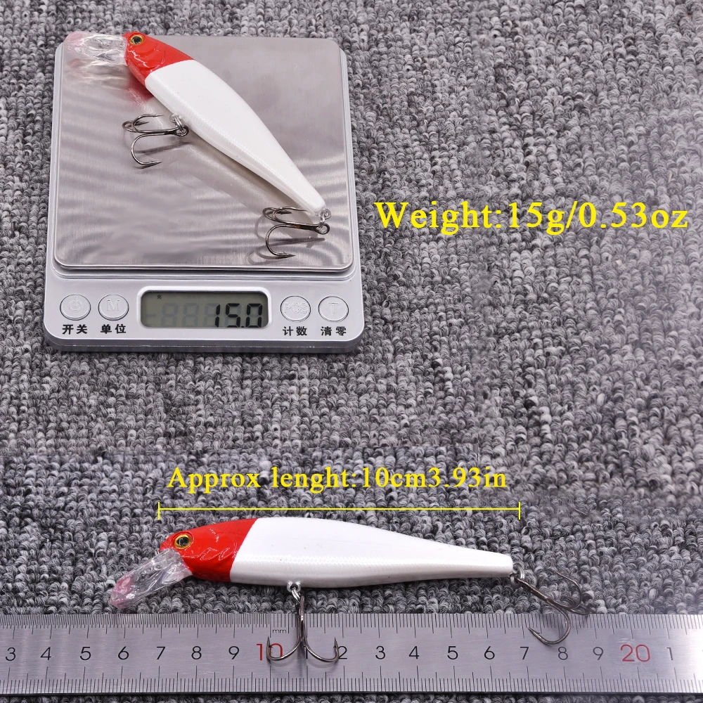 Makebass 3.94in/0.53oz Minnow Plug Fishing Lures Floating Hard Baits Swimbaits Fishing Tackle Tool for Trout Walleye Pike etc