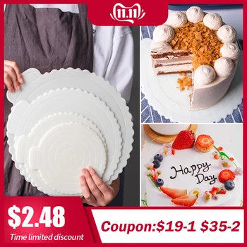 

4/6/8/10inch Reusable Round Mousse Cake Boards Plastic Cake Base Cupcake Dessert Tray for Home Wedding Birthday Party